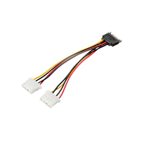 axGear SATA Power 15 pin to Dual 4-pin Molex Conncetor Y Splitter Cable Cord