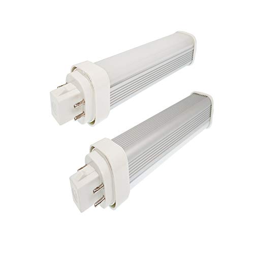 2pcs G24d 2Pin 7W Plug in CFL LED Bulb Replacement E-Simpo Rotatable PL Horizontal Recessed Downlight 600-800lm Sideview CFL 2U PL-C 13W
