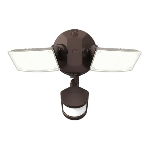 HALO TGS Outdoor Integrated LED Motion Sensor Flood & Security Light Twin Square Head Bronze