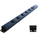24” Hardwired Power Strip (NO Power Cord), 6 Tamper Resistant Outlets (NEMA 5-15R - NOT 20Amp), with Ears (with mounting tabs on Both Ends), USB