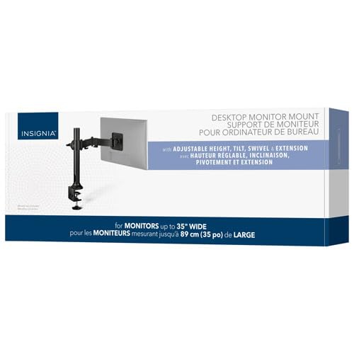 Insignia TV & Display Wall Mount - Fixed, Tilting & Full Motion Brackets, VESA Compatible, Adjustable, Low Profile, Home & Office Mount (up to 35")