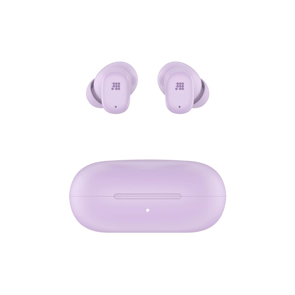 Cubitt Power Buds Wireless Earbuds with ANC & Transparency Mode - Bluetooth 6.0, Low Latency, Touch Controls, 500mAh Case - Light Lilac