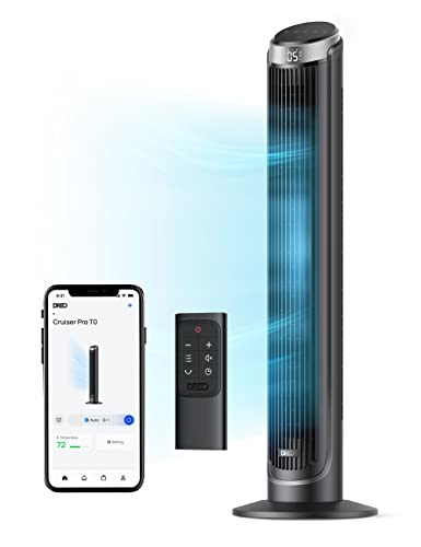 DREO Smart Tower Fan for Bedroom, 90° Oscillating Fan, 26ft/s Wind, 28dB