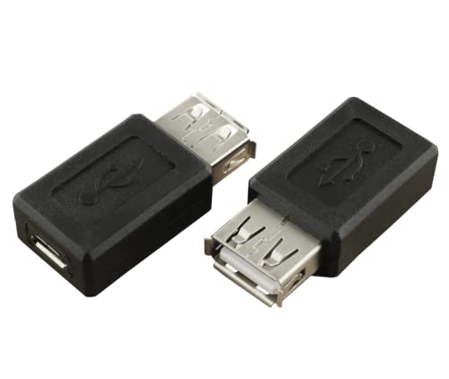 SJZBIN 4-Pack USB A Female to USB Micro Female Adapter, USB 2.0, Black
