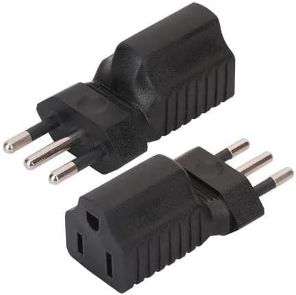 Tekit Italy US Plug Adapter Power Converter,USA NEMA 5-15R Receptacle to Italy 3 Prong Molded Travel Plug Adapter,Italy Male to USA Standard 3 Prong…
