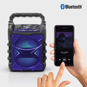 Top Tech Audio Jet-4 400W Bluetooth Speaker, 4" Woofer, Louder Volume, Crystal Clear Stereo, Rich Bass, 100ft Wireless Range, Mic Input, Portable
