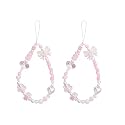 Galepromot 2Pcs Pink Acrylic Beaded Mobile Phone Straps Anti-Lost Hand Strap Pendant Hanging Rope Phone Wrist Hand Lanyard Home Cell Phone Charms