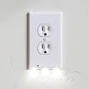 2 Pack - Wall Plate Night Light - Hello Light - LED Night Lights Built Into Electrical Outlet Wall Plates - Turn NightLight On/Off Automatically