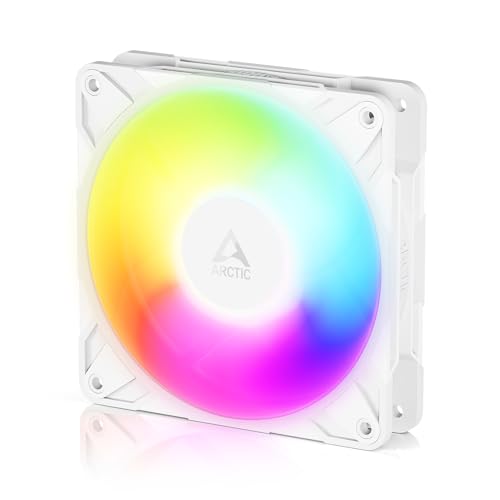 ARCTIC P12 Pro Reverse A-RGB - 120 mm Premium Fan with Reverse Airflow, PWM Fan with Y Cable Splitter, 500-3000 RPM, 0 RPM <5% PWM, 5V Digital RGB