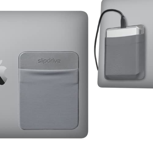 Slipdrive - Portable Hard Drive Sleeve for Laptop - HDD Hard Disk Drive - Reusable Adhesive - 5.5” x 4.5” Stick on External Hard Drive Carrying Case