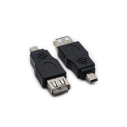 rgzhihuifz 2 Pack USB 2.0 MINI USB Male to Type A Female OTG Adapter Connector Converter Coupler