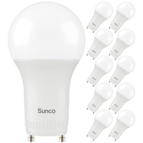 Sunco 10 Pack GU24 LED Light Bulbs, 2 Prong, 9W=60W, 4000K, Dimmable