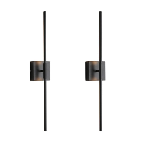 KUZZULL Wall Sconces Set of Two Matte Black Wall Light Fixtures Wall Lamp with Led 3000K 12W Sconces Wall Lighting Wall Lights Sconces Wall Decor Set