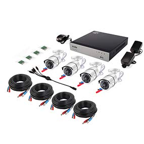 ZOSI 8-Channel HD-TVI FULL 1080P Video Security System DVR and (4) 2.0MP Indoor/Outdoor Weatherproof Cameras with IR Night Vision LEDs- NO HDD, 100ft