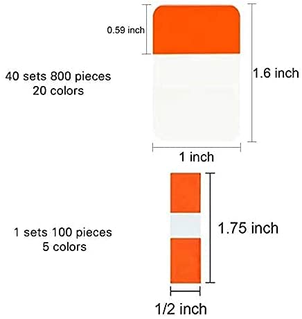 ELII 900 Pieces Tabs Sticky Index Tabs,1 Inch Book Tabs Writable