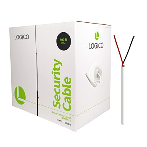Best 500ft 18/2 Unshielded CCA Security Alarm Control Wire Stranded PVC Jacket White