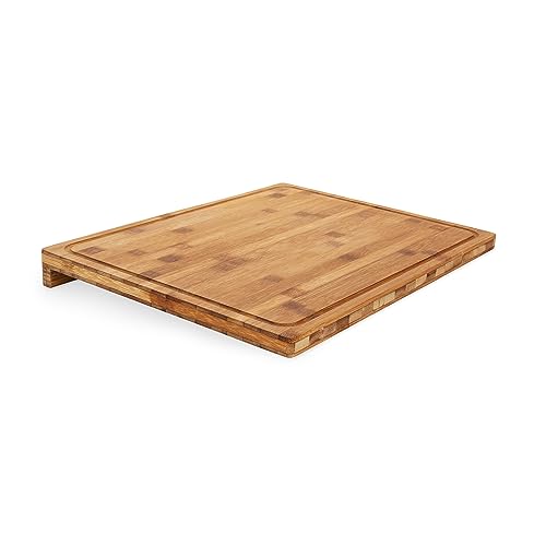 Camco Bamboo Cutting Board with Counter Edge | Perfect for Vegetables, Fruits, Meats, and Cheeses | Measures 18-inches x 14-inches x 1-3/4-inches…