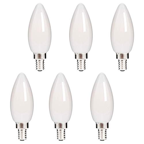 HOLA E12 LED Candelabra Chandelier Light Bulb Dimmable, 2700K 4.5W 6 Pack