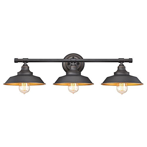 Westinghouse 6344900 Iron Hill Three-Light Indoor Wall Fixture, 3, Oil Rubbed Bronze
