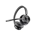 Poly - Voyager 4320 UC Wireless Headset + Charge Stand (Plantronics) - Headphones with Boom Mic - Connect to PC/Mac via USB-A Bluetooth Adapter, Cell…