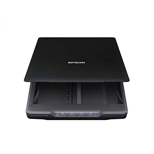 Epson Perfection V39 Color Photo & Document Scanner with Scan-to-Cloud & 4800 Optical Resolution, Black