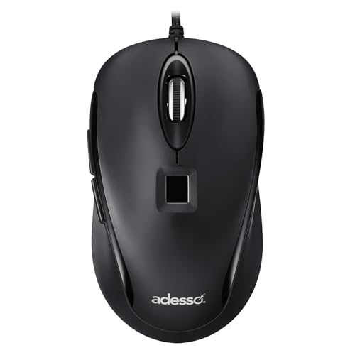 Adesso iMouse F1 Wired USB Mouse with Fingerprint Reader, 1200 DPI