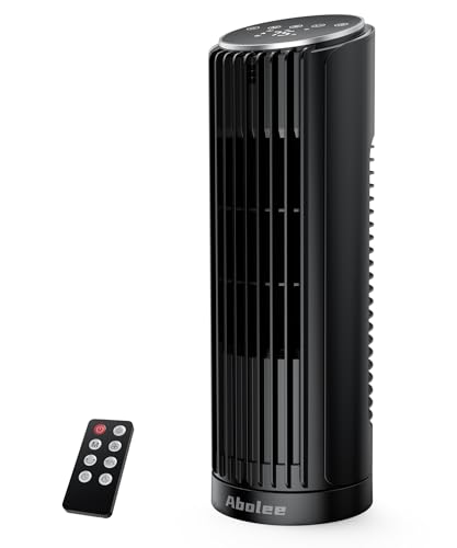 Abolee 13'' Bladeless Tower Fan for Bedroom, Black