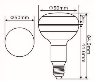Beriteluce Dimmable LED Flood Light Bulb BR16 R16 5W 50W Equivalent, 500 Lumen, 3000K Warm White, Candelabra Base E12, LED Mushroom Light Bulb, 4-Pack