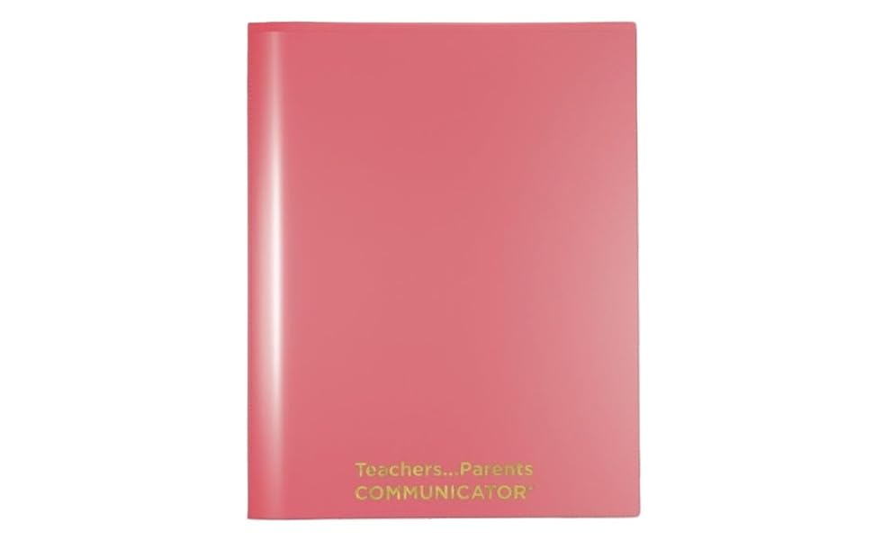 Nicky's Folders® English Communicator, Parent-Teacher Folder, Patented Tear-Resistant Flexible Plastic 2 Inside Pockets, 2 Exterior Sleeves, Letter