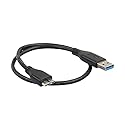 (2 Pack) Superspeed USB 3.0 Cable USB-A Male to USB Micro B - (1.5 Feet) Black for WD My Passport Ultra, My Passport X Portable USB 3.0 Hard Drive
