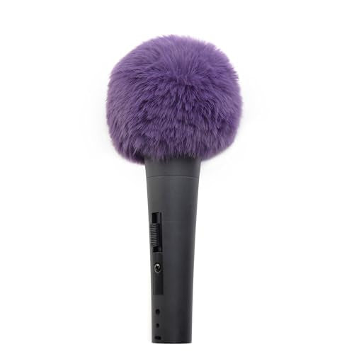 LEFXMOPHY SM58 Windscreen for Shure SM58 Microphone Pop filter, Purple Furry Wind Muff Deadcat Cover