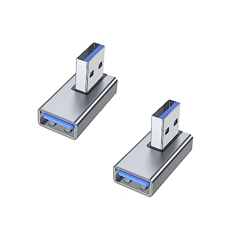 ZJKJHJY USB 3.0 Adapter, 90 Degree Right Angle Design, Supports 5Gbps Data Transfer Speed, 15W Fast Charging, Compatible with Laptop, Speaker…