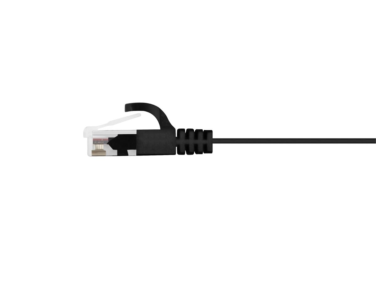 Monoprice Cat5e Ethernet Patch Cable - RJ45, Flat,Stranded, 350Mhz, UTP, Pure Bare Copper Wire, 30AWG, 100 Feet, Black