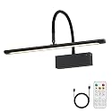 JOOSENLUX Wireless Picture Light with Remote Control Battery Powered Art Light 15.75 Inch Black Gallery Light Dimmable and Timer Function