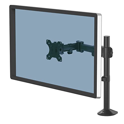 Fellowes Reflex Series Adjustable Monitor Arm for Desk, Supports 32 Inch Monitors, Ergonomic Single Monitor Stand with VESA Mount, Easy Setup