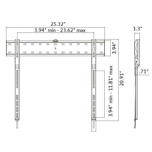 ynVISION.DESIGN Ultra Slim Design TV Wall Mount Bracket for OLED TVs | Compatible with LG and Samsung OLED TVs | 43" - 80" (43"-80", Pack of 1)
