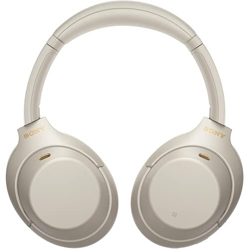 Sony WH-1000XM4 Wireless Noise Canceling Overhead Headphones with Mic for Phone-Call, Voice Control, Silver, with USB Wall Adapter and Microfiber…
