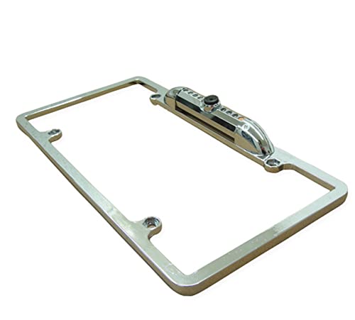 Absolute CAM2100S Chrome License Plate Backup Camera Front Rear View Reverse Camera