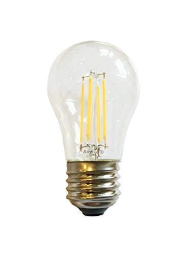 Anyray 4W LED Filament A15 (40-Watts Equivalent) Appliance Freezer Refrigerator Light Bulb E26