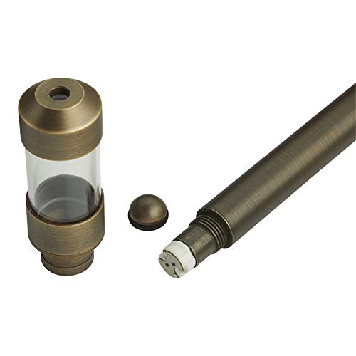 VOLT Conehead 12V Brass Mini Path Light (7" Shade, 15" Tall) with 3W 2700K Warm White G4 LED Bulb for Low Voltage Landscape Lighting on Outdoor