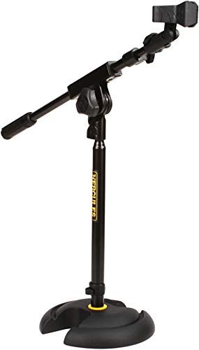 Hercules Stands MS120B Low Profile H Base Microphone Stand - with Boom Mic Clip