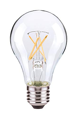Satco 21734-7.5W A19 LED Clear Medium base 3000K 120V 4-Pack A19 A Line Pear LED Light Bulb