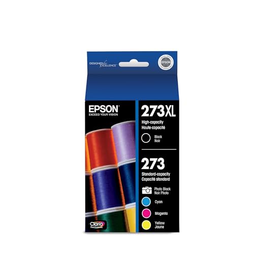 EPSON 273 Claria Ink High Capacity Black & Standard Color Cartridge Combo Pack (T273XL-BCS) Works with Expression Premium XP-520, 600, 610, 620, 800