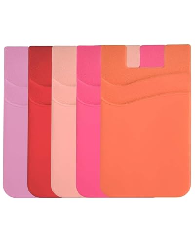 BIAJIYA Card Holder for Phone Case, Silicone Phone Card Holder Stick On Phone Wallet, Sticky Wallet ID/Credit Card Holder Pouch for iPhone Samsung