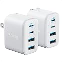 Anker Zolo USB C Charger Block,2-Pack Type C Charger Fast Charging with 50W Max Output,2 USB-C and 2 USB-A,Compact and Stable Design,for iPhone 17/16