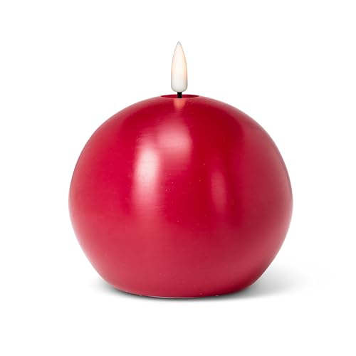 Abbott Collection Wax LED Flameless Ball Candle - Red