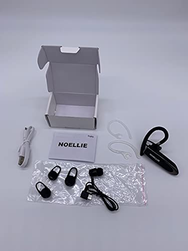 Noellie Bluetooth Earpiece, Wireless Handsfree, Noise Cancelling in-Ear Headset Earbuds, Great for Driving Business Leisure Compatible with Phones