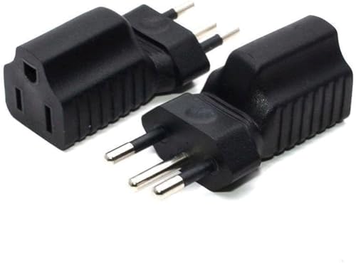 Tekit Brazil US Plug Adapter Power Converter,USA 3 ProngNEMA 5-15R Female Receptacle to Brazil 3 Prong Male Electrical Adapter,Brazil to US 3 Prong…