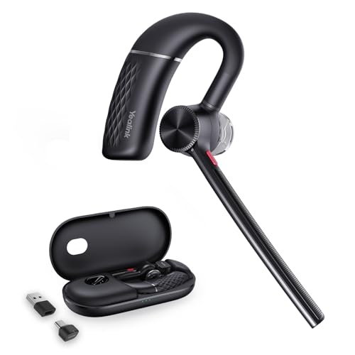 Yealink Bluetooth Headset BH71 Pro,Teams Zoom Certified,Single Ear Wireless Headset with Charging Case,Bluetooth Earpiece with Noise Canceling