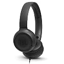 JBL Tune 500 - Wired on-ear headphones, JBL Pure Bass Sound, 1-button remote/mic, Tangle-free flat cable, Lightweight and foldable design, Ask Siri or